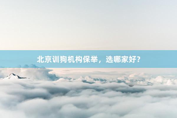 北京训狗机构保举，选哪家好？